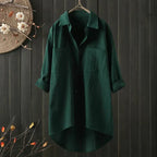 Long-Sleeve Women's Blouse with Elegant Cut | Perfect for Autumn & Winter - Green