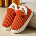 Women's Winter Slippers with Warm Lining, Thick Sole and Non-Slip Grip - Orange