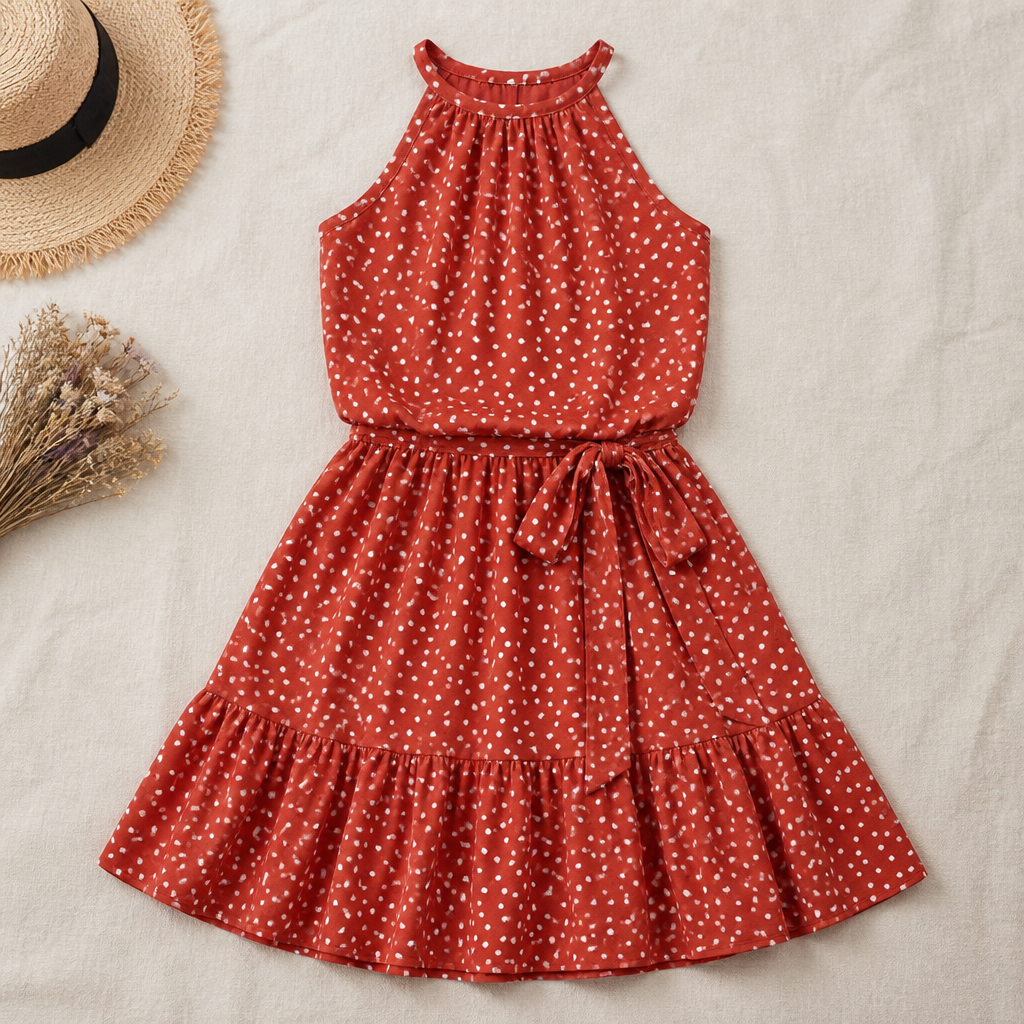 Halter Dream Dress - Feel the Breeze and Bloom with Effortless Summer Grace