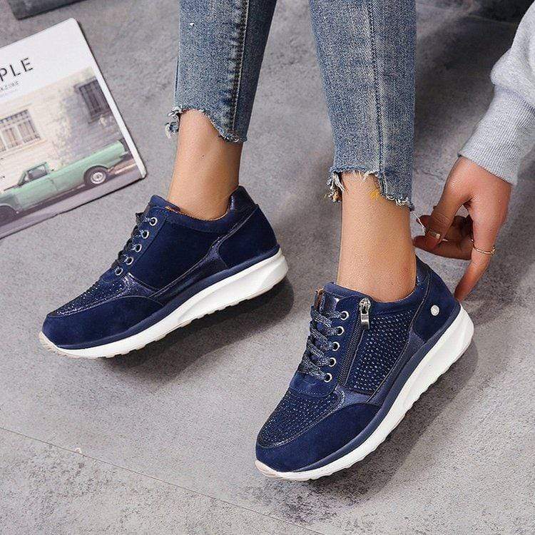 Women's Bunion Shoes for Autumn with Wide Toe Box, Arch Support and Cushioned Insole - Blue
