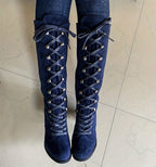 Elegant Women's Lace Up Ankle Boots | Chunky Heel Fashion