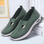 Women's Orthopedic Slip-On Walking Sneakers with Breathable Mesh and Wide Fit - Green