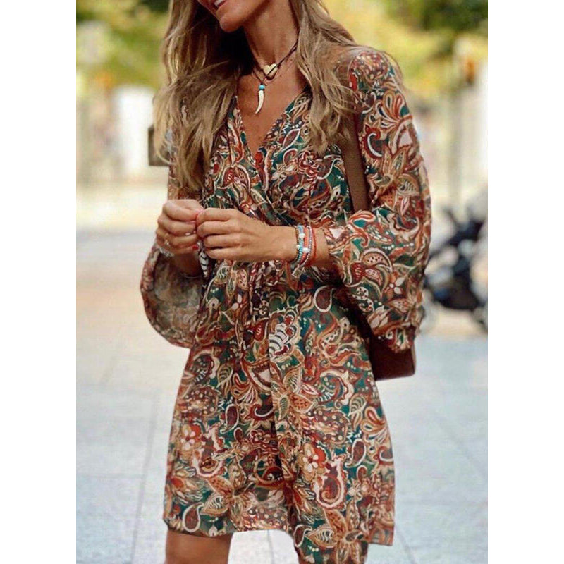 Lola - Summer Breeze Boho Dress for Women - Brown
