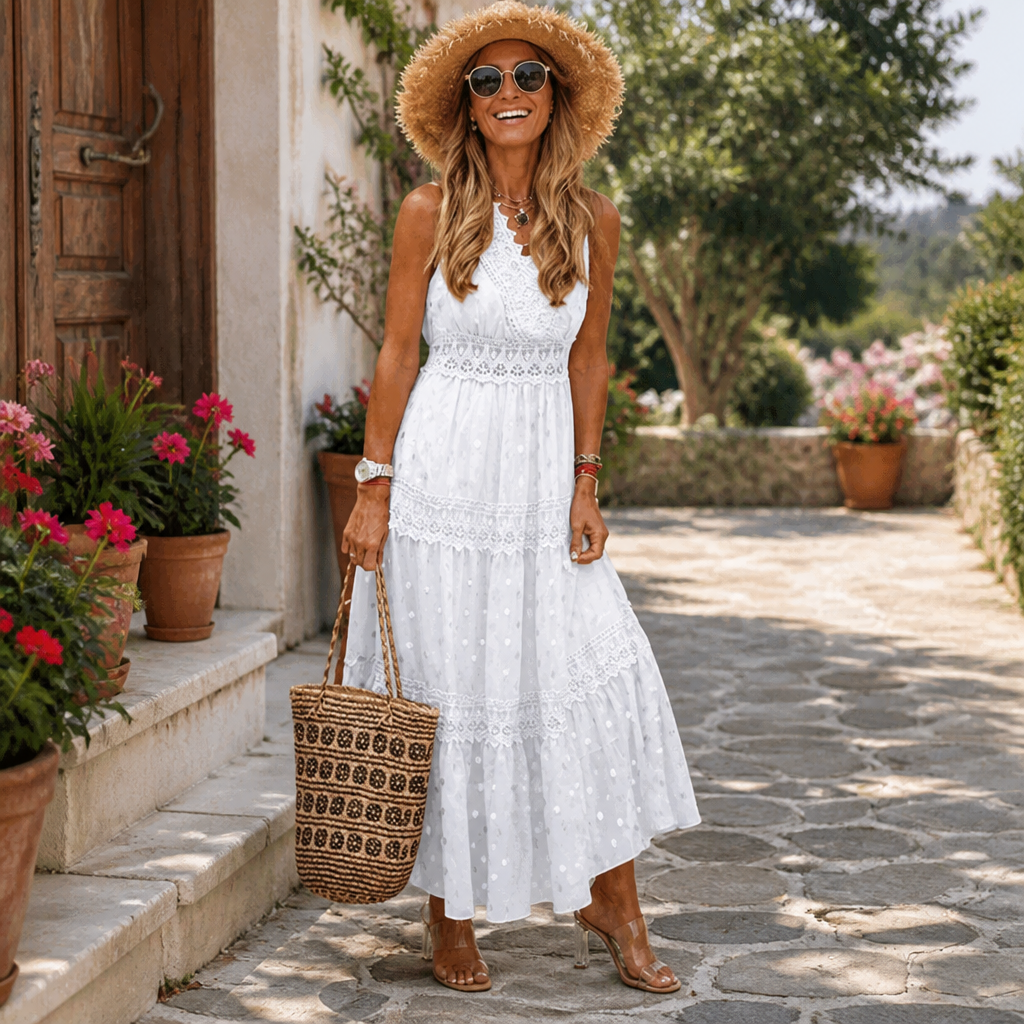Long lace dress with elegant details | Women's Maxi Party Dress
