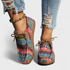 Women's Sneakers with Arch Support and Wide Sole in Multicolor Design - Green