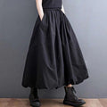 Women's Autumn Petticoat Skirt in A-Line with High Waist and Solid Design in Plus Sizes