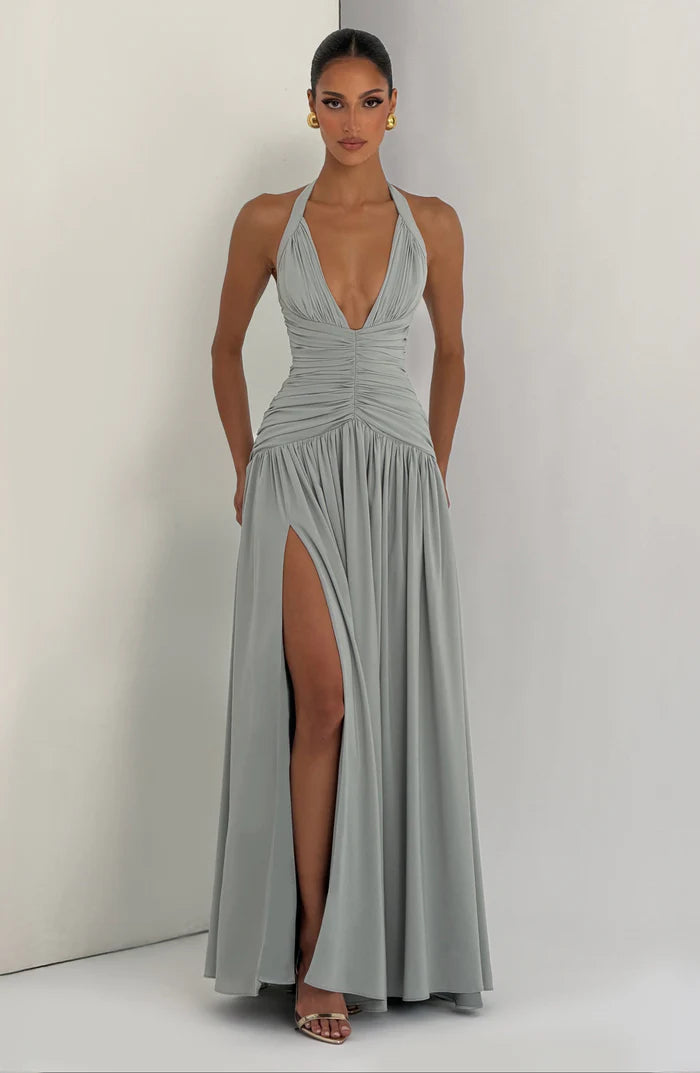 Sleeveless Women's Maxi Dress with a V Neck | Flowy Summer Dress