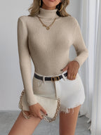 Women'S High Neck Long Sleeve Turtleneck Top | Soft Knit Casual Sweater