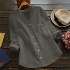 Long-Sleeve Linen Shirt for Women | Perfect for Summer - Light Gray