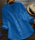 Long-Sleeve Linen Shirt for Women | Perfect for Summer - Light Blue