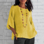 Women's Linen Shirt with Long Sleeves | Perfect for Autumn - Yellow