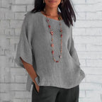 Women's Linen Shirt with Long Sleeves | Perfect for Autumn - Gray