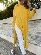 Plus Size, Autumn/Winter New Style Slit Long Sweater Dress