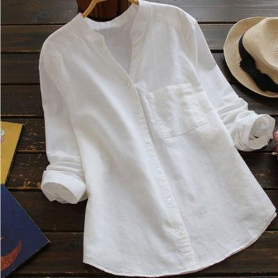 Long-Sleeve Linen Shirt for Women | Perfect for Summer - White
