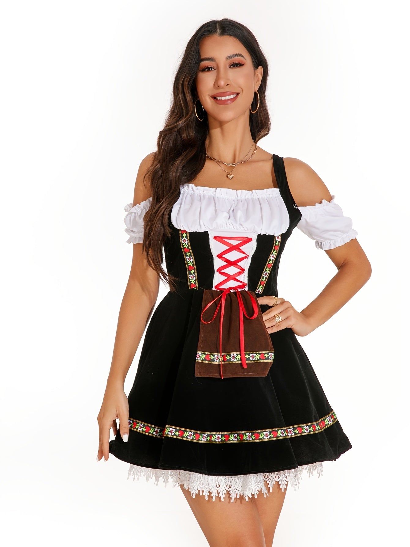 Women's Oktoberfest Dirndl Dress – Traditional Bavarian Costume, German Party