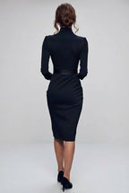 Elegant pencil dress with belt for a sophisticated fashion style