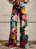 High-Waisted Wide-Leg Jeans with Floral Pattern | Perfect for Spring and Summer