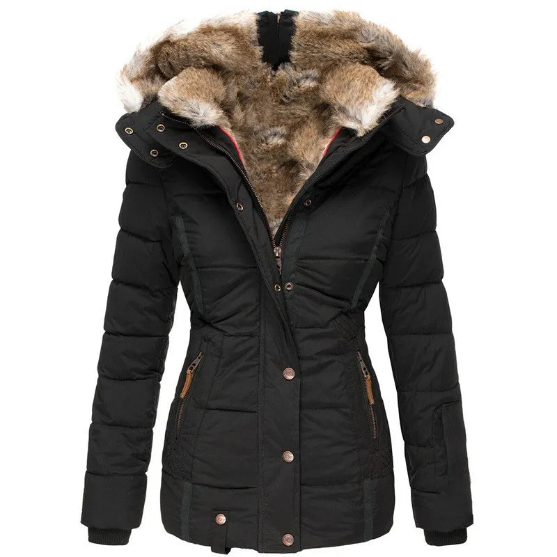 Durable Women's Winter Coat with Insulating Faux Fur Lining | Perfect for Cold Winter Months - Black