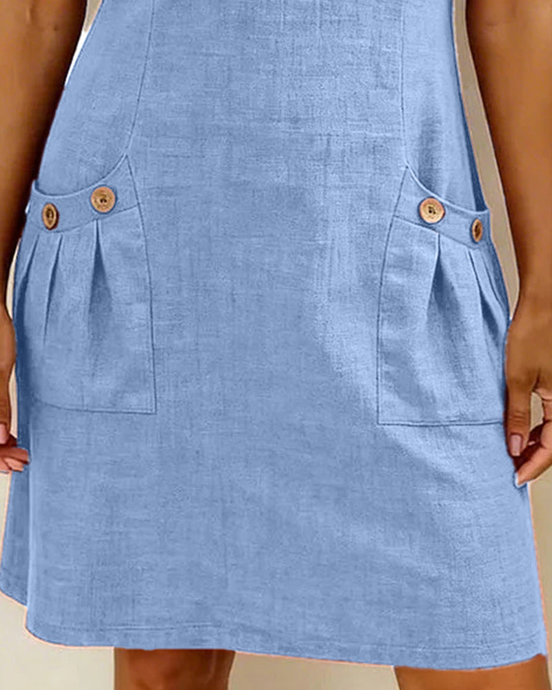 Lightweight Linen A Line Dress for Women | Vacation Dress