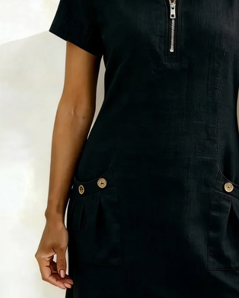 Lightweight Linen A Line Dress for Women | Vacation Dress