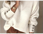 Casual Versatile Women'S Wear Mock Neck Pullover Sweater Coat for Fall & Winter