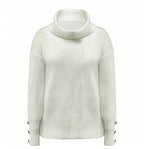 Casual Versatile Women'S Wear Mock Neck Pullover Sweater Coat for Fall & Winter