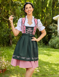 Women's Munich Oktoberfest Plaid Jacquard Dress, Dirndl Costume for Oktoberfest