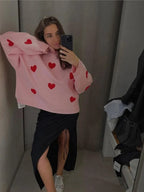Cozy Winter Knit Sweater in Warm Material | Perfect for Cold Winter Days - Pink