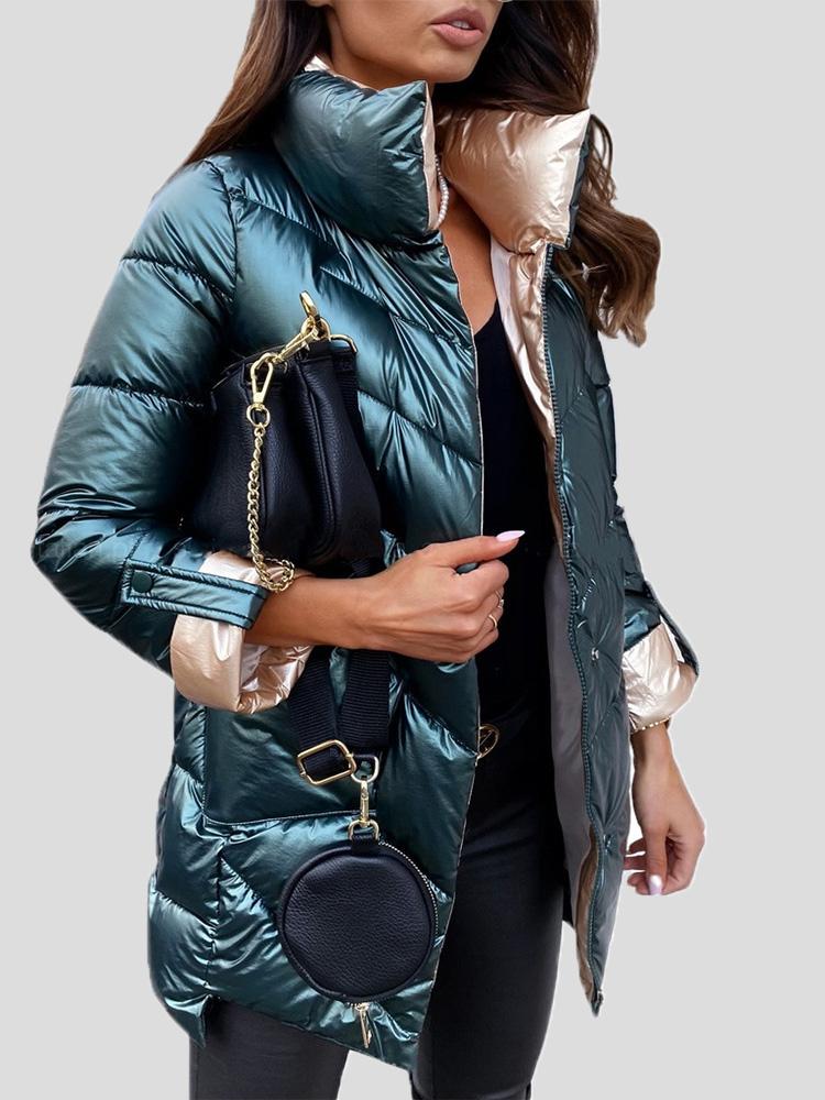 Moodoonuthi - Durable Winter Coat in Shiny Cotton - Green