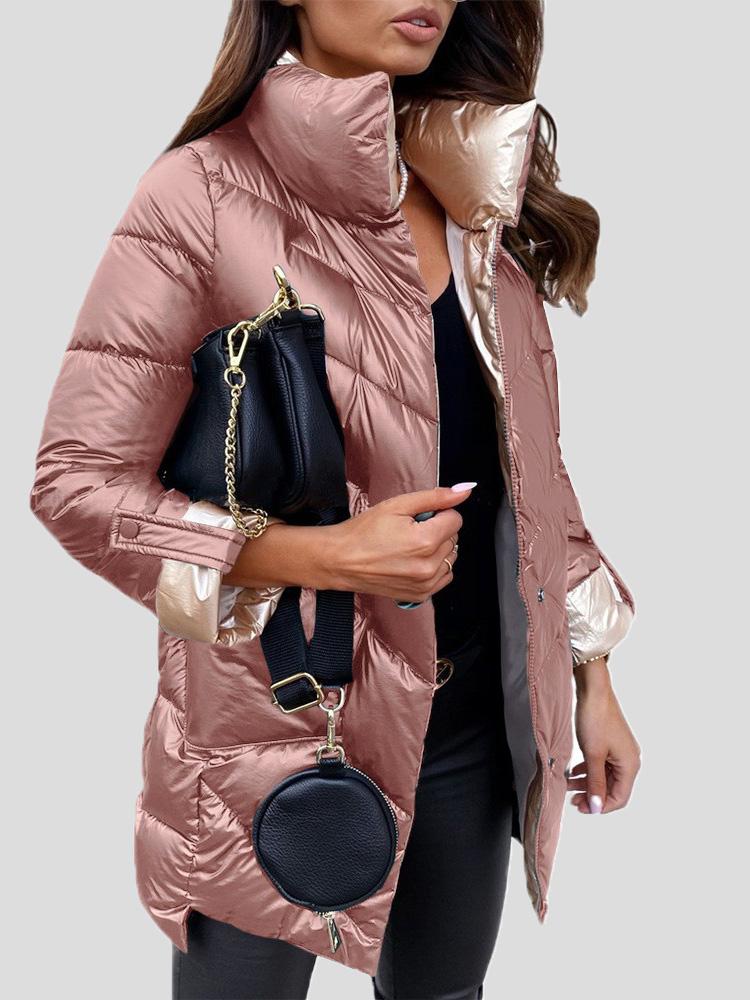 Moodoonuthi - Durable Winter Coat in Shiny Cotton - Pink