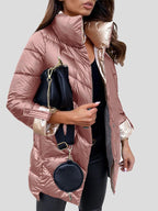 Moodoonuthi - Durable Winter Coat in Shiny Cotton - Pink