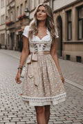Traditional dirndl with apron & blouse made of cotton | festive occasions